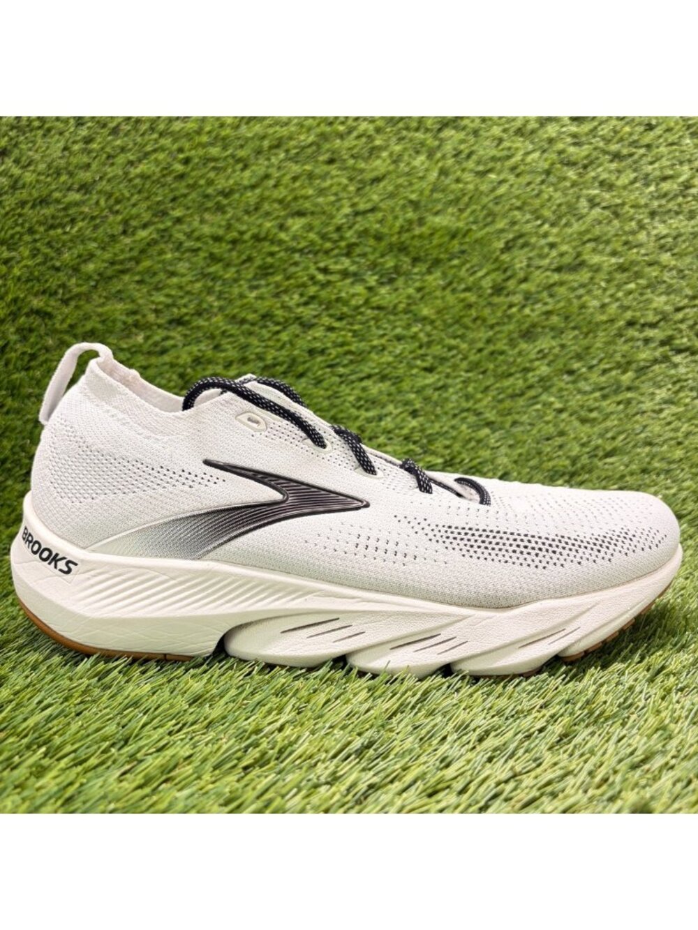 Brooks Glycerin Flex Mens Size 9.5 White Black Athletic Running Shoes Sneakers